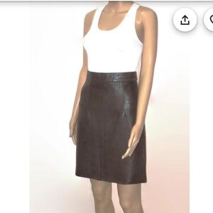 Vintage Jaclyn Smith Elegant Brown 100% Leather Skirt